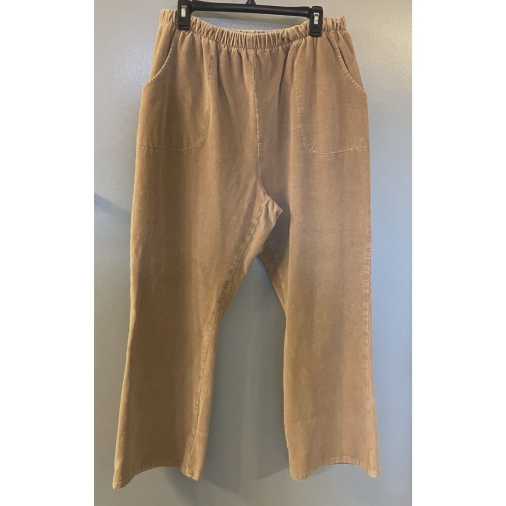 Denim & Co Crosstretch Womens Tan Corduroy Pants Size 1X NWOT